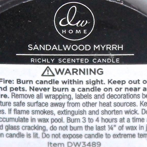 DW Home Accents Dw Home Candle Sandalwood Myrrh Richly Scented